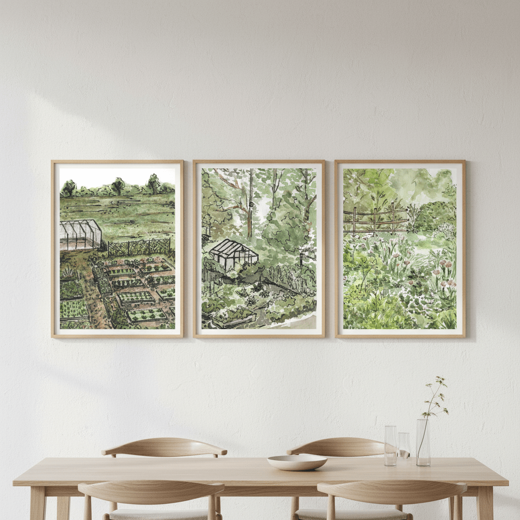 A Trio of Gardens by Josephine Wianto wall - art - picture - poster