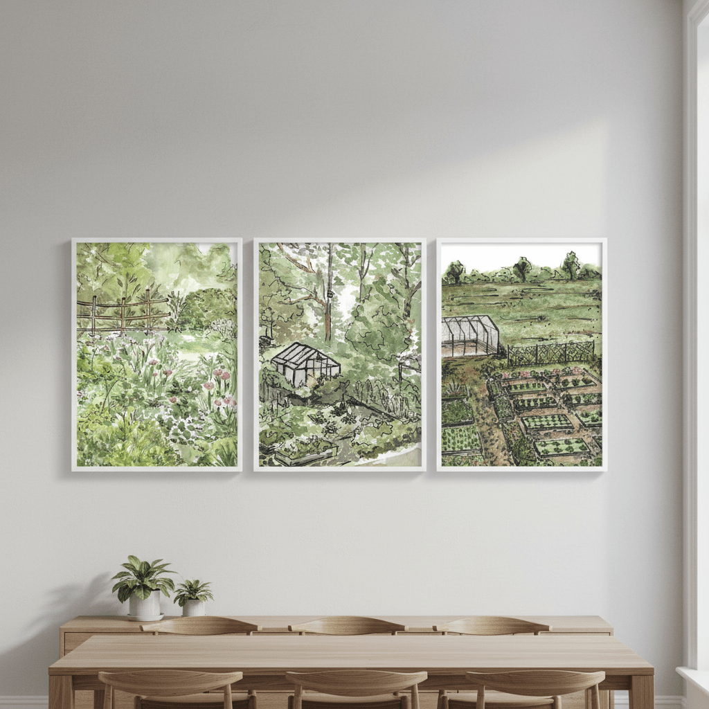 A Trio of Gardens by Josephine Wianto wall - art - picture - poster