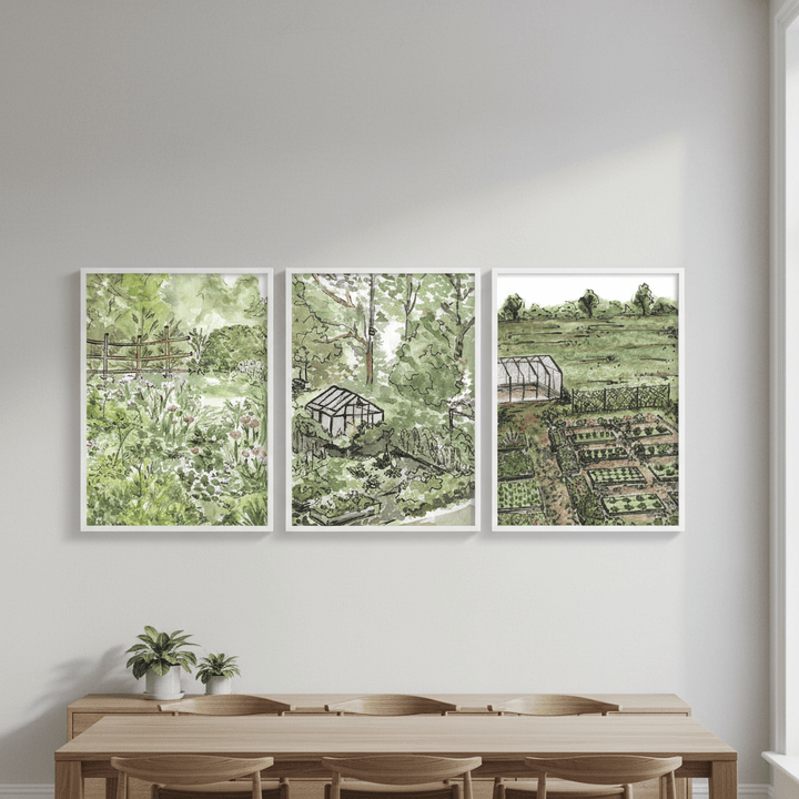 A Trio of Gardens by Josephine Wianto wall - art - picture - poster