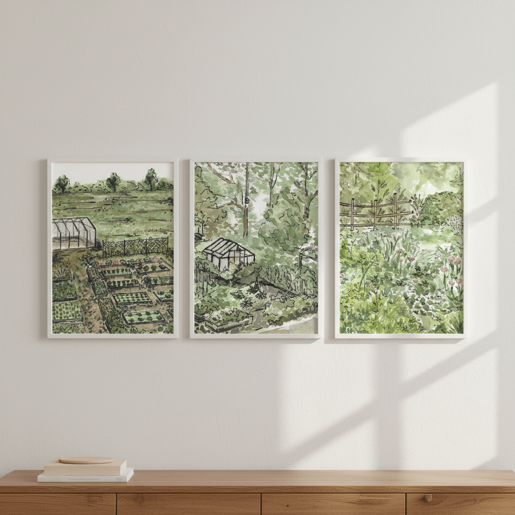 A Trio of Gardens by Josephine Wianto wall - art - picture - poster