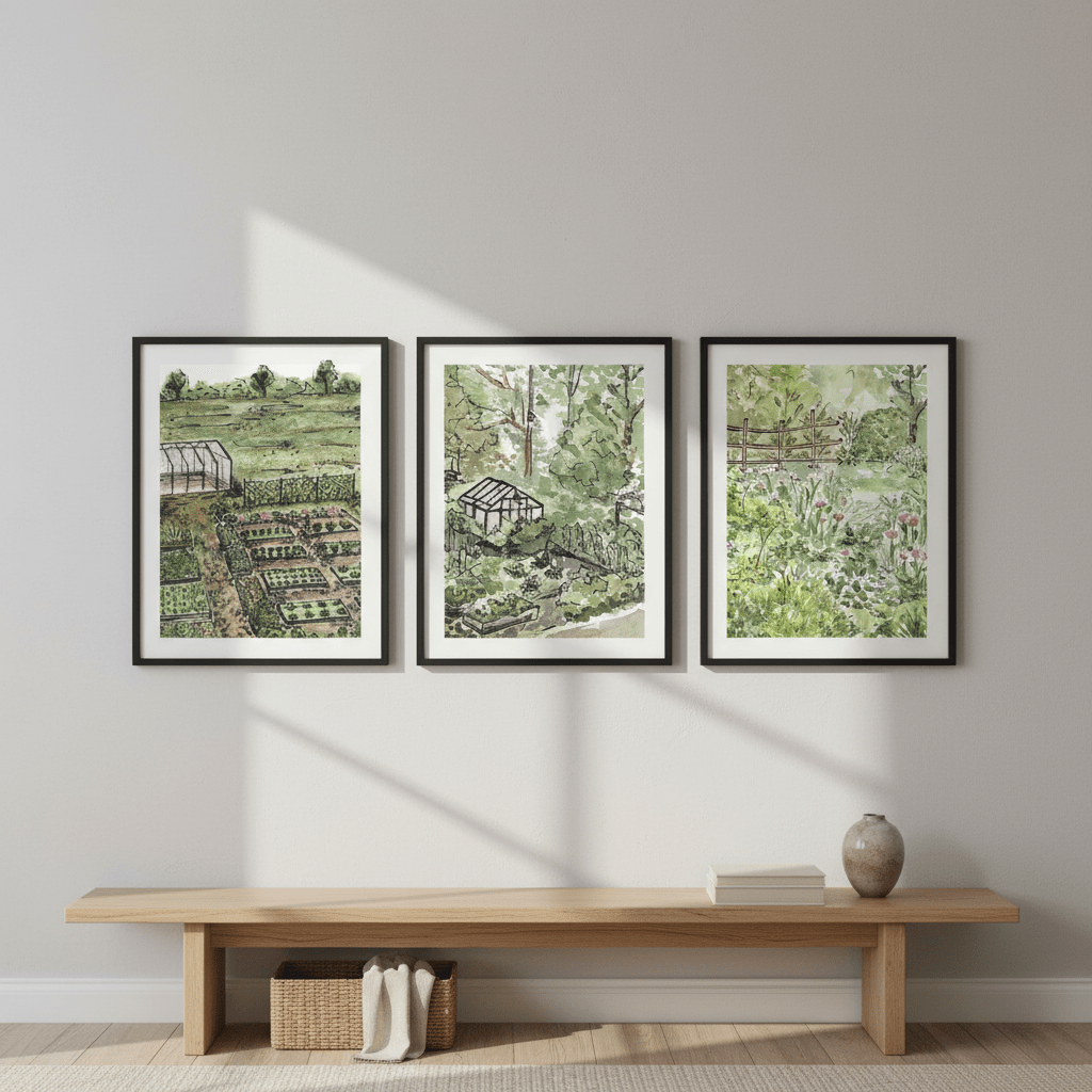 A Trio of Gardens by Josephine Wianto wall - art - picture - poster