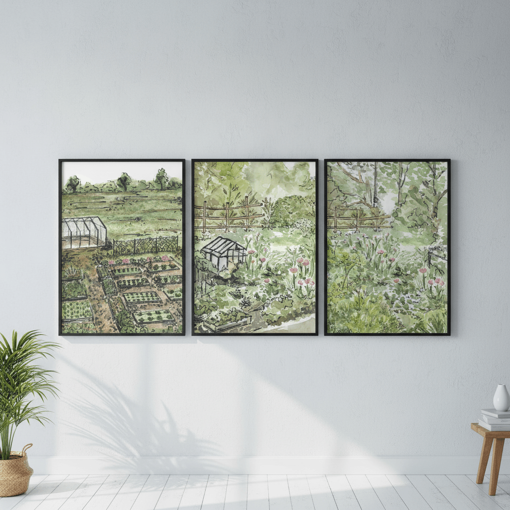 A Trio of Gardens by Josephine Wianto wall - art - picture - poster