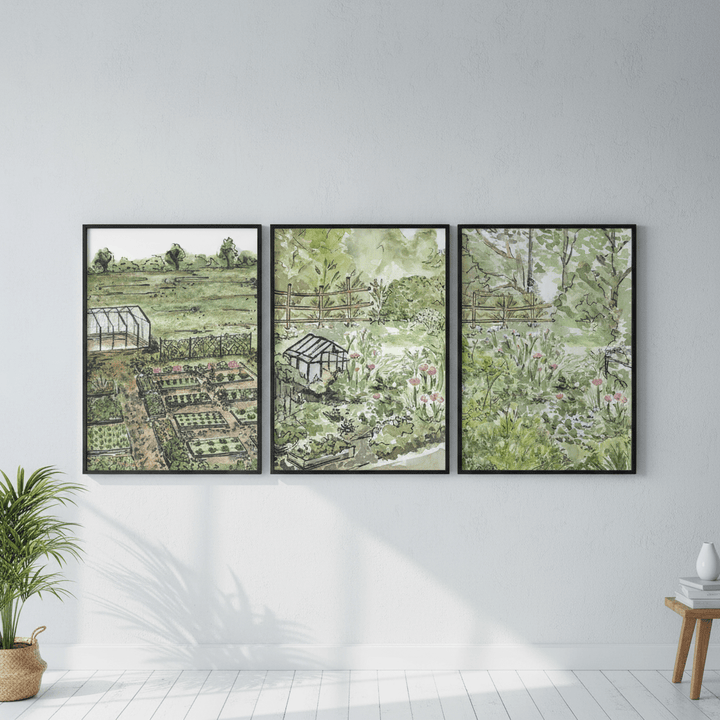 A Trio of Gardens by Josephine Wianto wall - art - picture - poster