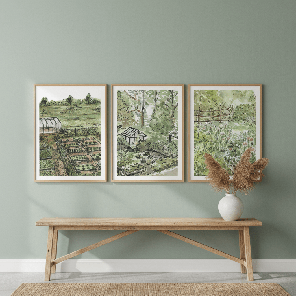 A Trio of Gardens by Josephine Wianto wall - art - picture - poster