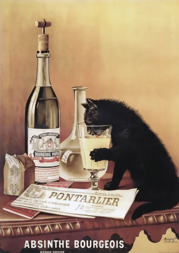 Absinthe Bourgeois Cat by Marque Deposee