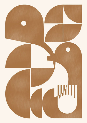 Abstract Beige Modern Bird Art by Maison Bootsy - Style My Wall,frame