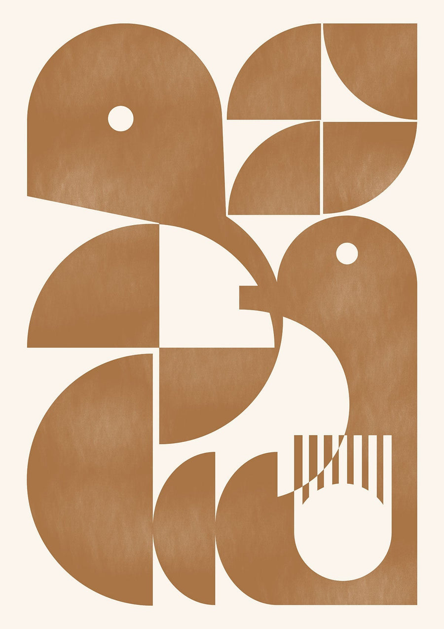 Abstract Beige Modern Bird Art by Maison Bootsy