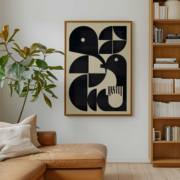 Abstract Black Modern Bird Art by Maison Bootsy