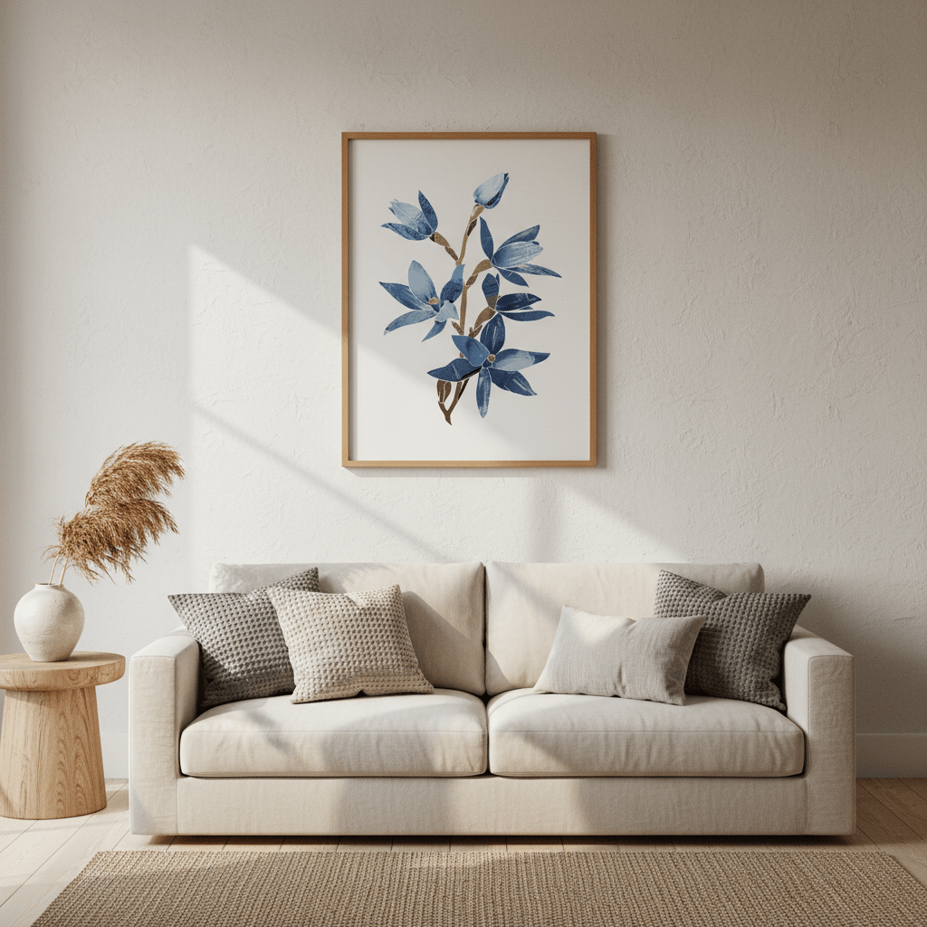 Abstract Blue Lady Orchid by Deer Muskeeter wall - art - picture - poster