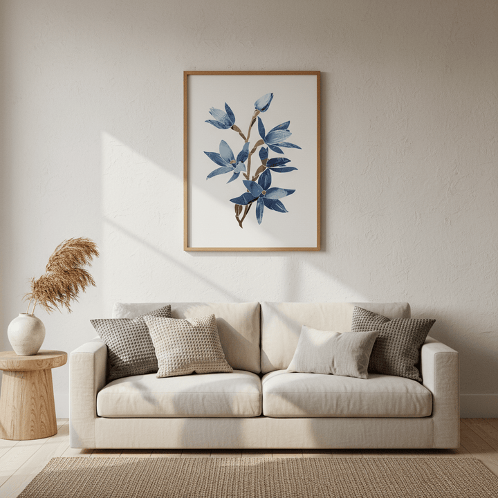 Abstract Blue Lady Orchid by Deer Muskeeter wall - art - picture - poster