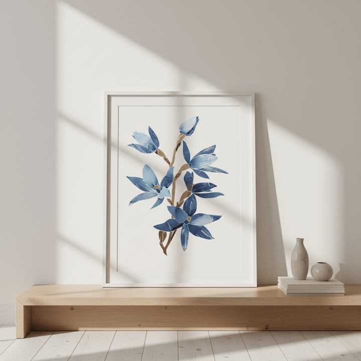 Abstract Blue Lady Orchid by Deer Muskeeter wall - art - picture - poster