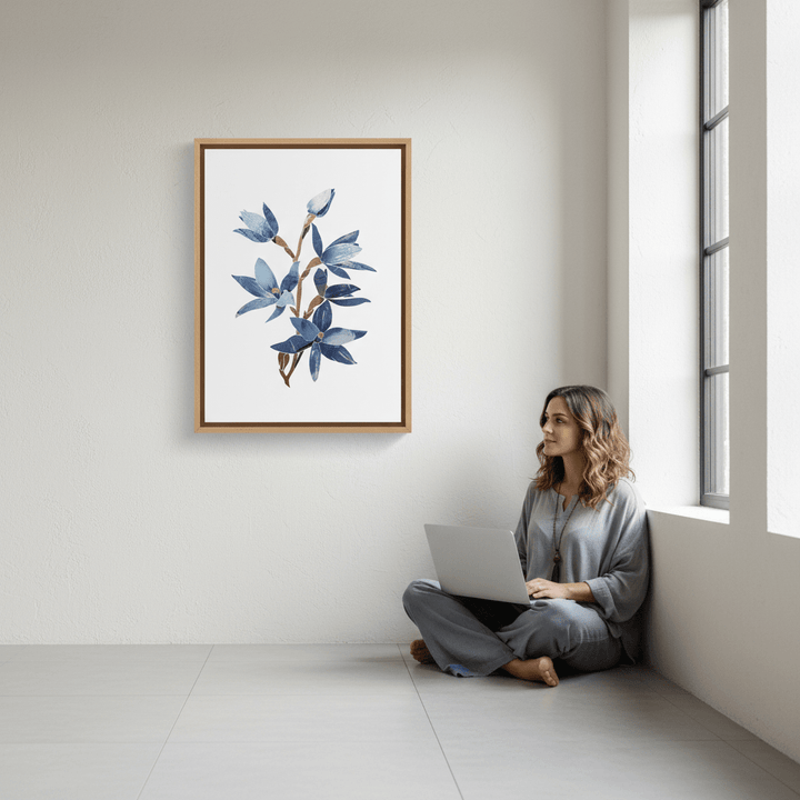 Abstract Blue Lady Orchid by Deer Muskeeter wall - art - picture - poster