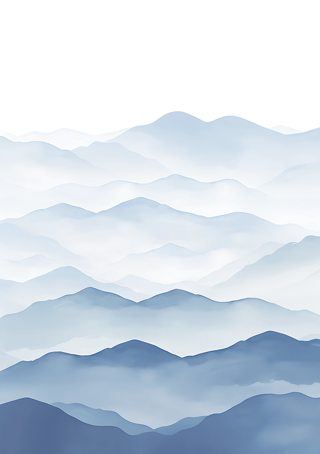 Abstract Blue Mountain Waves Artwork - Style My Wall