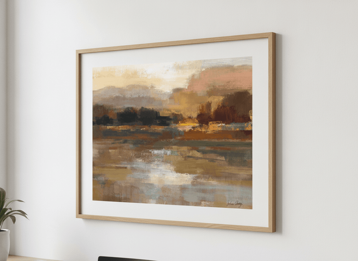 Contemporary wall art featured in a bright modern office workspace