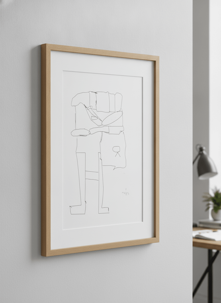 Contemporary wall art featured in a bright modern office workspace