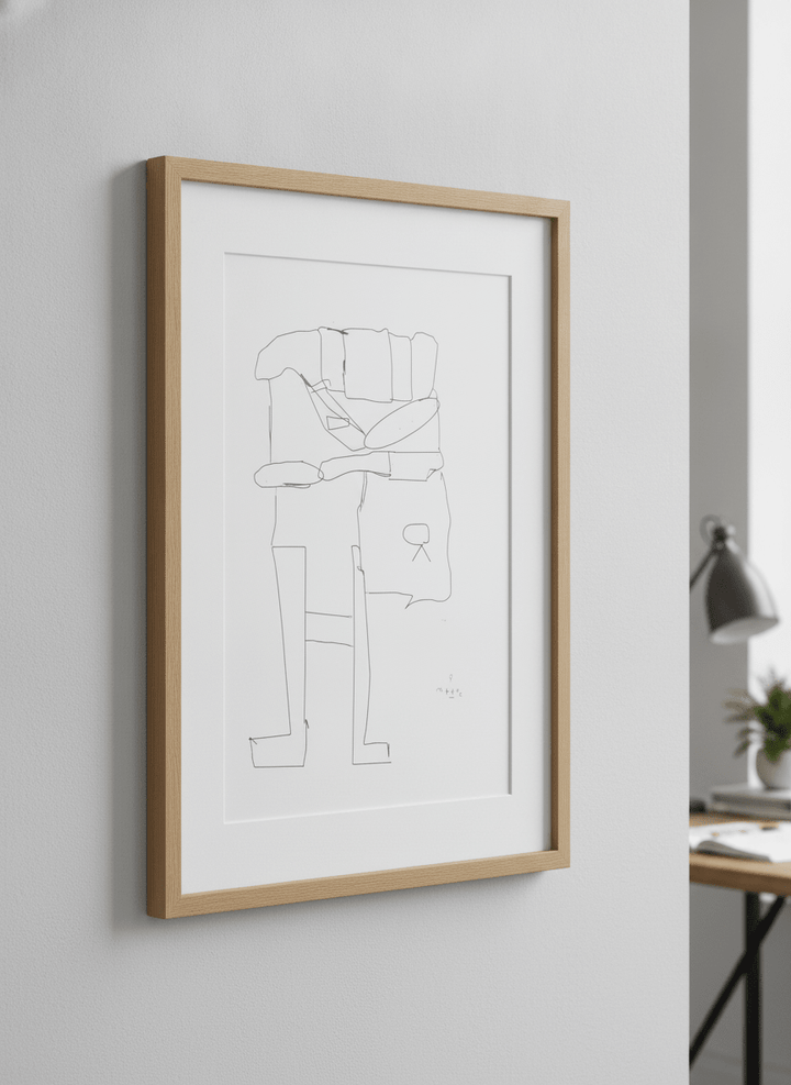 Contemporary wall art featured in a bright modern office workspace
