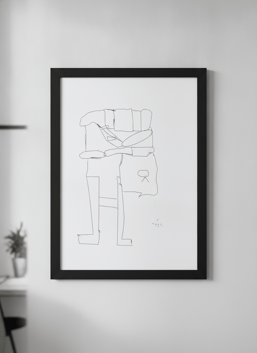 Contemporary wall art featured in a bright modern office workspace