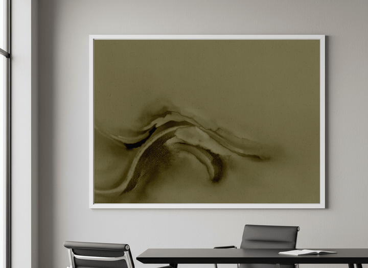 Contemporary wall art featured in a bright modern office workspace