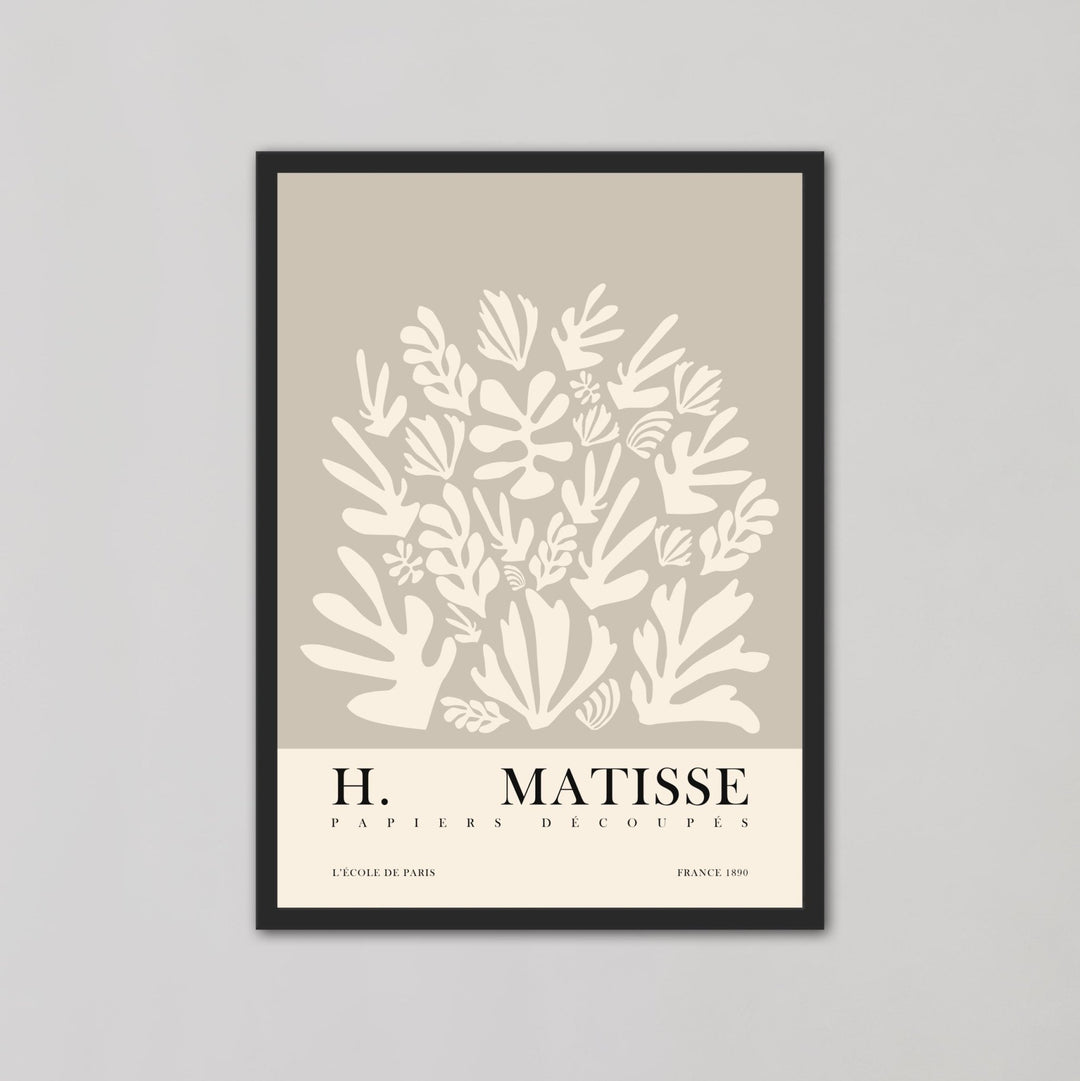 Abstract Grey Beige Coral Leaf Art Prints by Henri Matisse - Style My Wall