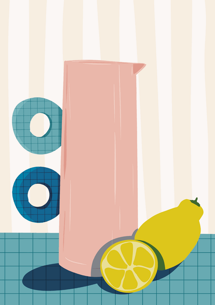 Abstract Lemon Water Jug Print - Style My Wall