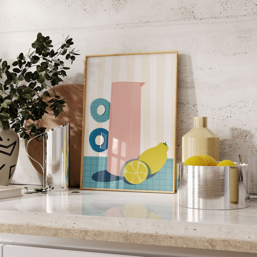 Abstract Lemon Water Jug Print - Style My Wall