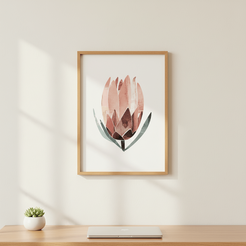 Abstract Protea by Deer Muskeeter wall - art - picture - poster