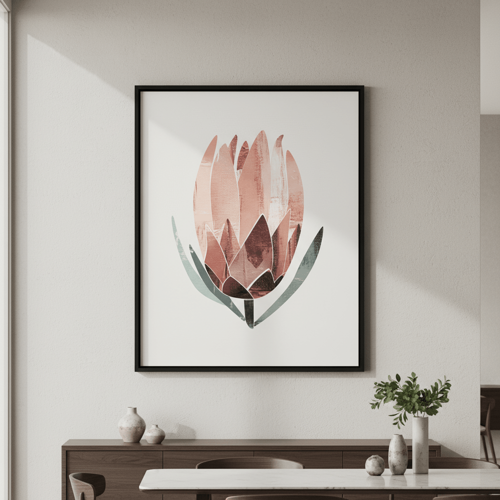 Abstract Protea by Deer Muskeeter wall - art - picture - poster