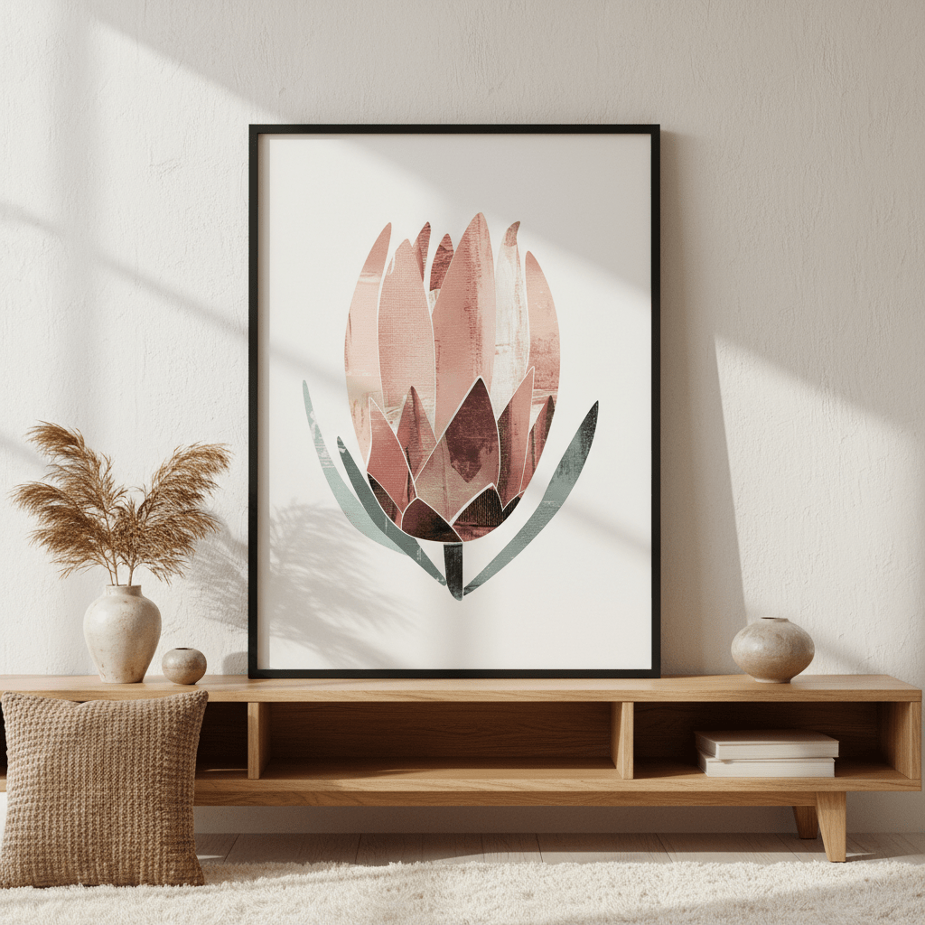 Abstract Protea by Deer Muskeeter wall - art - picture - poster