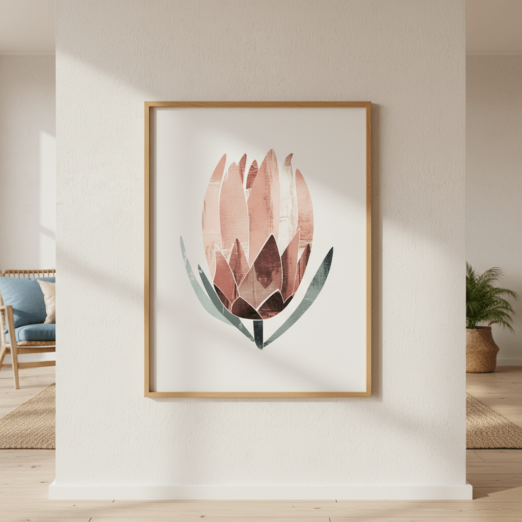 Abstract Protea by Deer Muskeeter wall - art - picture - poster