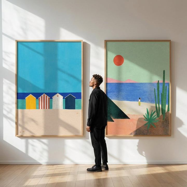 Abstract Set of 2 Beach Bliss by Henry Rivers wall - art - picture - poster