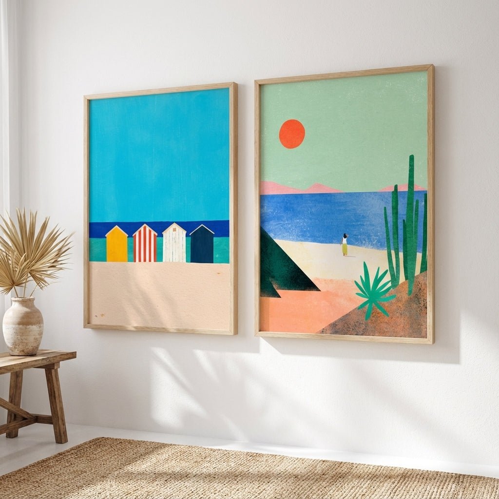 Abstract Set of 2 Beach Bliss by Henry Rivers wall - art - picture - poster