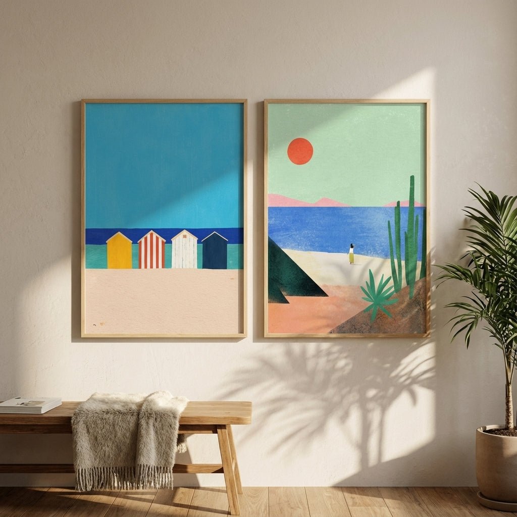 Abstract Set of 2 Beach Bliss by Henry Rivers wall - art - picture - poster