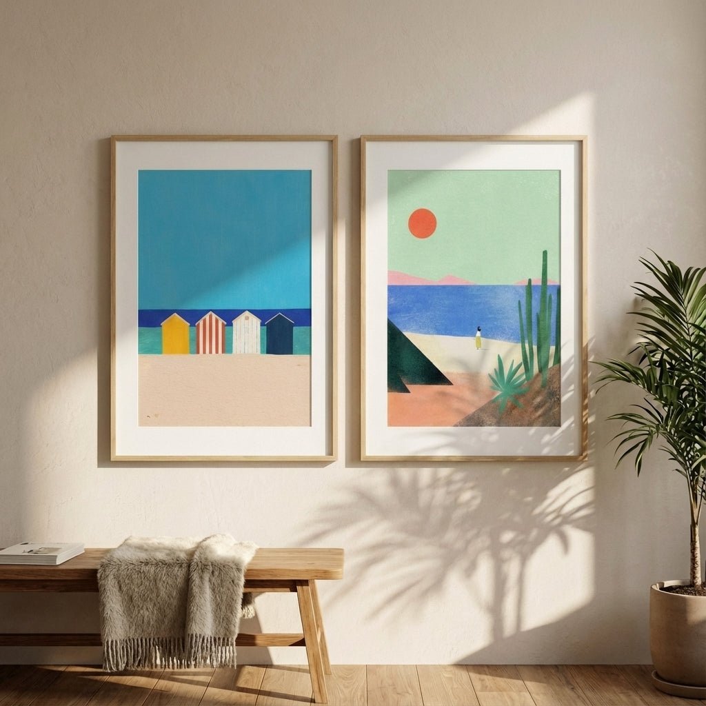 Abstract Set of 2 Beach Bliss by Henry Rivers wall - art - picture - poster