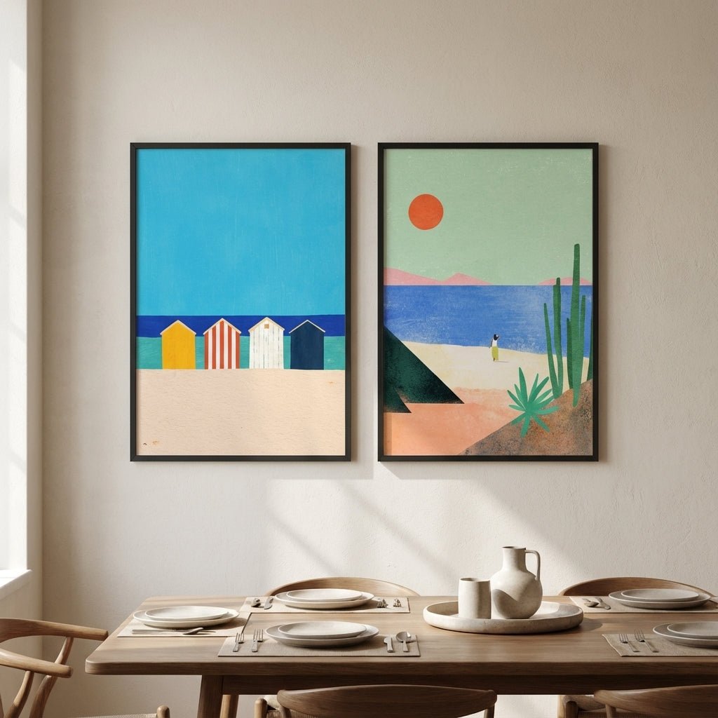Abstract Set of 2 Beach Bliss by Henry Rivers wall - art - picture - poster