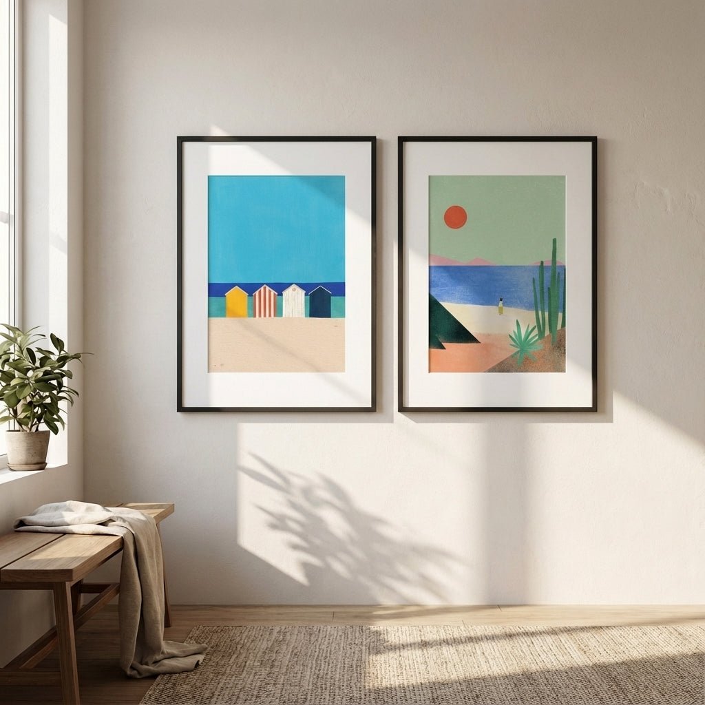 Abstract Set of 2 Beach Bliss by Henry Rivers wall - art - picture - poster