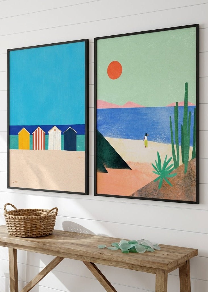 Abstract Set of 2 Beach Bliss by Henry Rivers wall - art - picture - poster