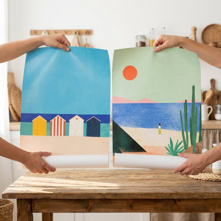Abstract Set of 2 Beach Bliss by Henry Rivers wall - art - picture - poster