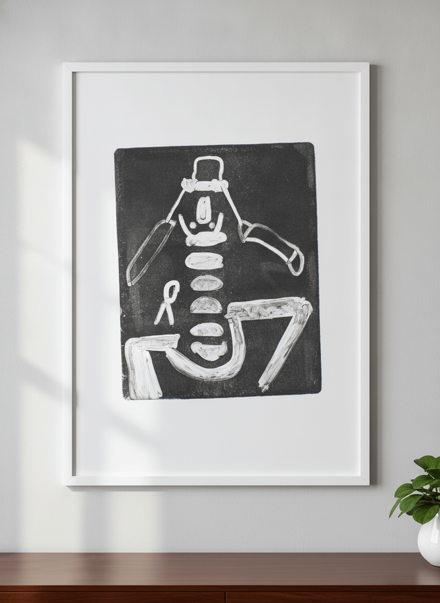 Contemporary wall art featured in a bright modern office workspace
