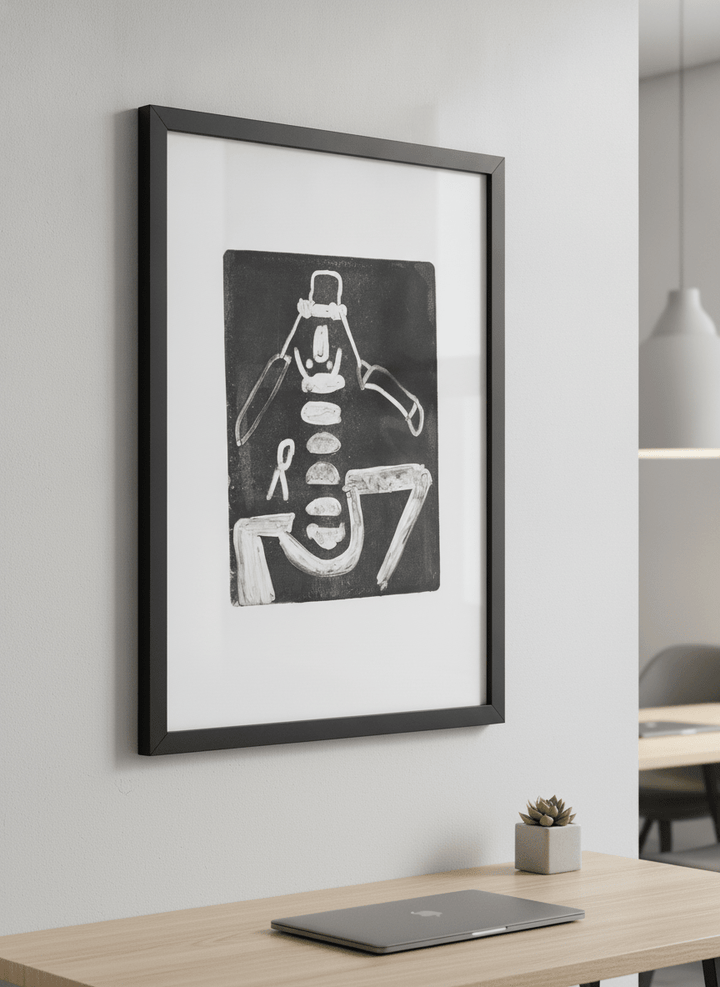 Contemporary wall art featured in a bright modern office workspace