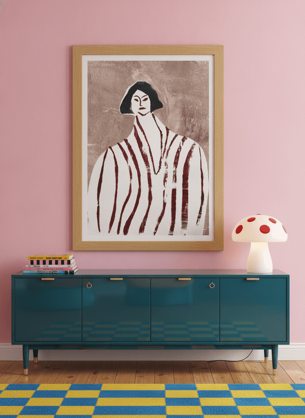 Abstract Striped Woman By Christina Misuro | Art & Canvas Print