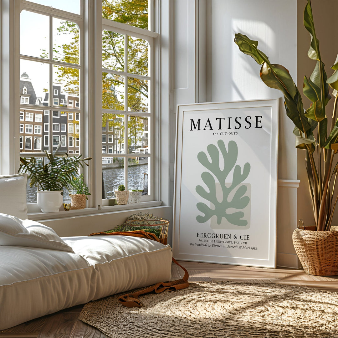 Abstract Wall Art White Green Coral Leaf by Henri Matisse - Style My Wall