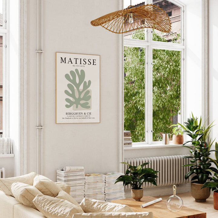 Abstract Wall Art White Green Coral Leaf by Henri Matisse - Style My Wall