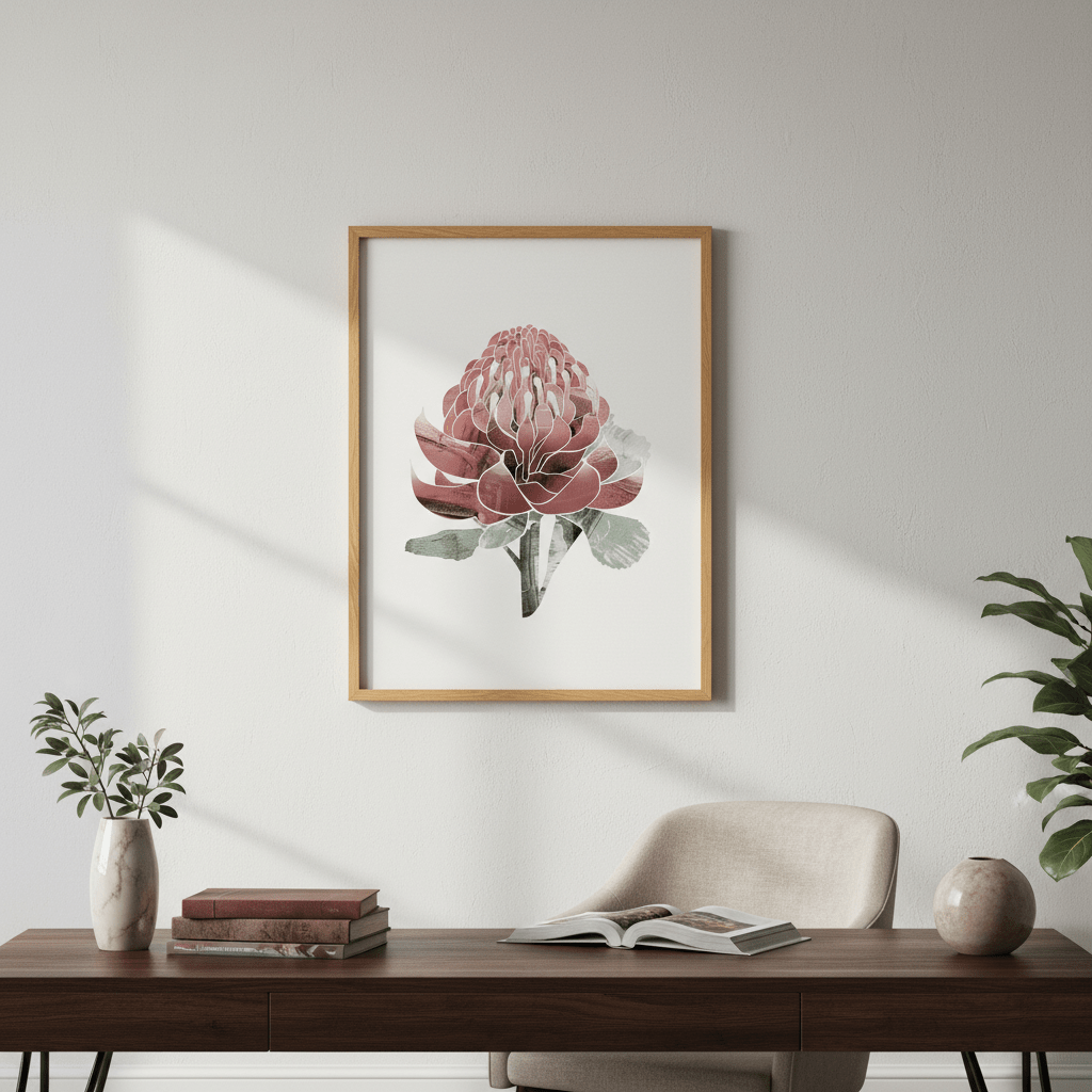 Abstract Waratah by Deer Muskeeter wall - art - picture - poster
