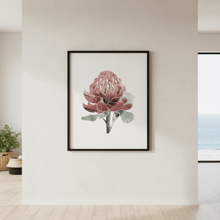 Abstract Waratah by Deer Muskeeter wall - art - picture - poster