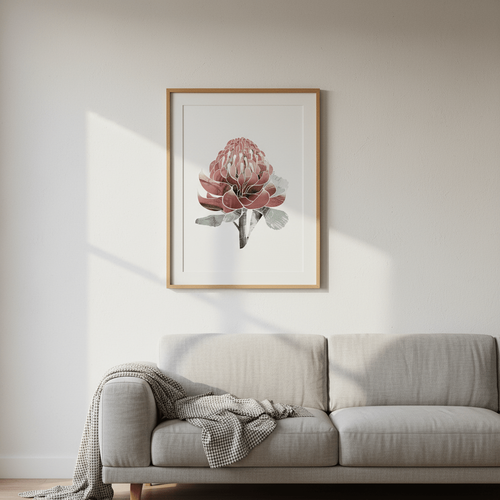 Abstract Waratah by Deer Muskeeter wall - art - picture - poster