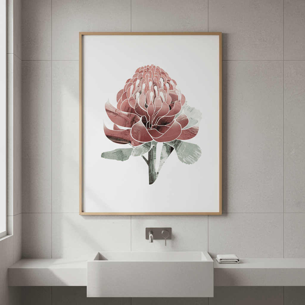 Abstract Waratah by Deer Muskeeter wall - art - picture - poster
