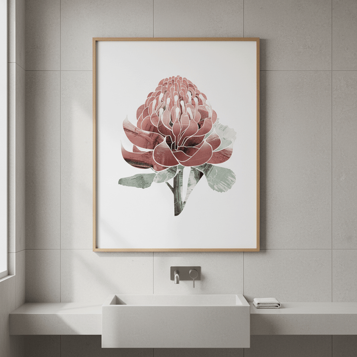 Abstract Waratah by Deer Muskeeter wall - art - picture - poster