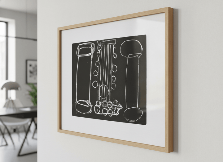 Contemporary wall art featured in a bright modern office workspace