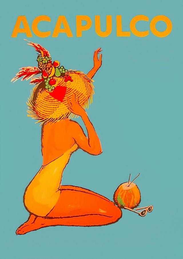 Aculpuco Mexican Travel Vintage Wall Art