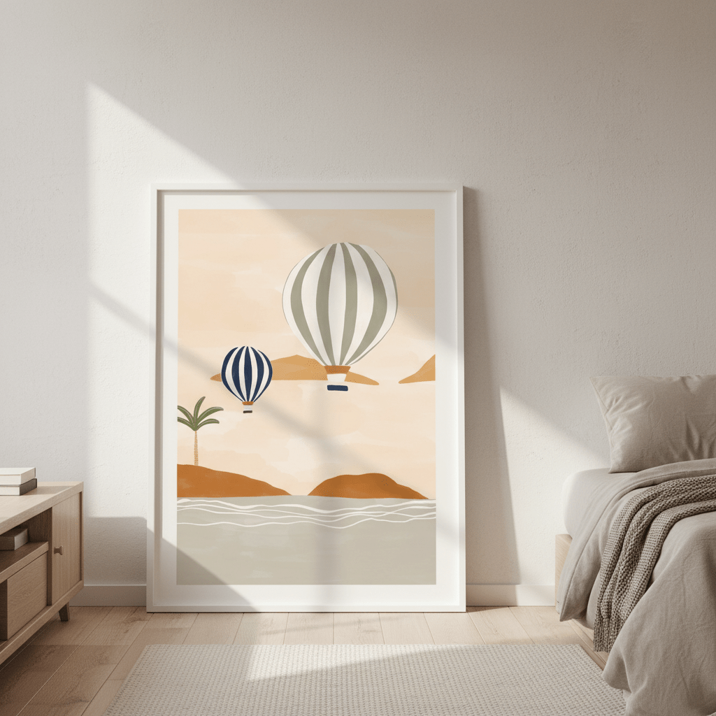 Air Balloons in Dessert by Ivy Green Illustrations wall - art - picture - poster